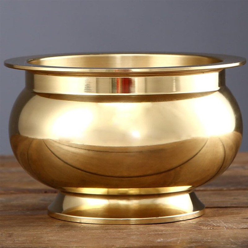 HOMSFOU Buddhist Incense Burner, Copper Treasure Basin Fengshui Incense Cone