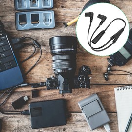 IEC 320 C8 to Dual C7 Y Splitter Power Cable, Figure 8 30Cm 1 in 2 Out 2.5A Rated 1500W Double Right Angle PVC Cover for LCD Monitor Desk Lamp LED TV Cameras Monitors Lamps Speaker