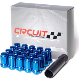Circuit Performance Spline Drive Tuner Acorn Lug Nuts Blue 12x1.25 Forged Steel (20pc + Tool)