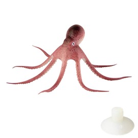 COMOK Lifelike Silicone Artificial Moving Floating Octopus Ornament with Suction Cup for Aquarium Fish Tank Decoration