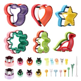 Sandwich Cutter, 37 PCS Sandwich and Sealer Set Vegetable Cookie Cutters Set for Kids Lunch Bento Box, Bread Decruster Pancake Maker Different Shape DIY Mold for Boys Girls