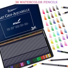 Watercolor Pencils Set, Set of 36 Colors, Multicoloured Art Drawing Pencils Set, Art Supplies for Drawing Art, Sketching, Shading, Coloring Pencils for Adults, Beginners & Artists in Tin Box
