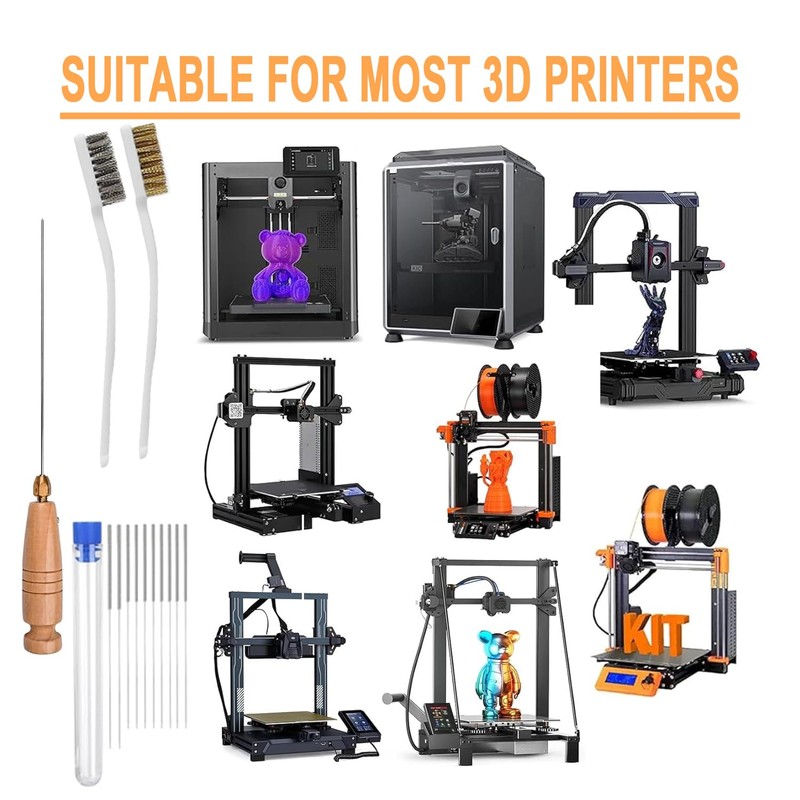 3D Printer Cleaning Filament Clog Tool with Wood Handle,The Must-Have