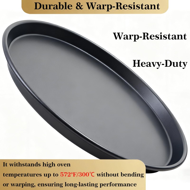 HERMARM 12 Inch Pizza Pan for Oven, 2 Pack Nonstick