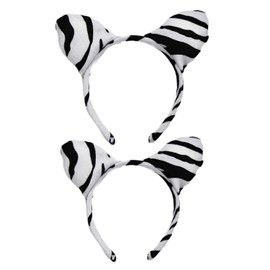 RmKbe 2pcs Zebra Headband Animal Ear Costume Headband Fashion Headband Cosplay Party Decorations Supplies for Adult Kid