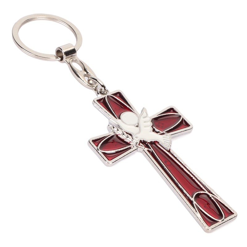 Cross Keychain Peace Bird Vibrant Colors Strong Alloy Skin Friendly