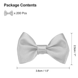 uxcell 200pcs Mini Tie Bows 1.5 Inch Small Tiny Bowknot, Light Grey Ribbon Bows for DIY Crafts, Sewing Appliques, Gifts Ornament, Scrapbooking, Belts, Hair Clips Decoration