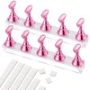 Soporte de uñas acrílico para uñas, soporte magnético para práctica,