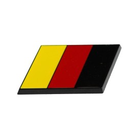 DSX GERMANY Flag Emblem Badge - German Flag - on BLACK slanted base