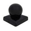 Square Metal Black Fence Gate Post Cap With Ball Flange