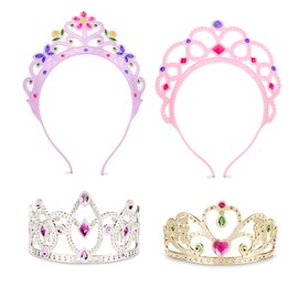 Melissa & Doug Kids Princess Tiara 4 piece set | Costume Role Play Toys | Fancy Dress for Kids & Toddlers | Kids Dressing Up for Girls or Boys | Pretend Play Gifts Kids Age 3-6