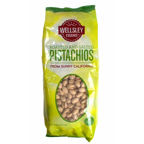 Wellsley Farms Roasted and Salted Pistachios, 2.5 lbs.