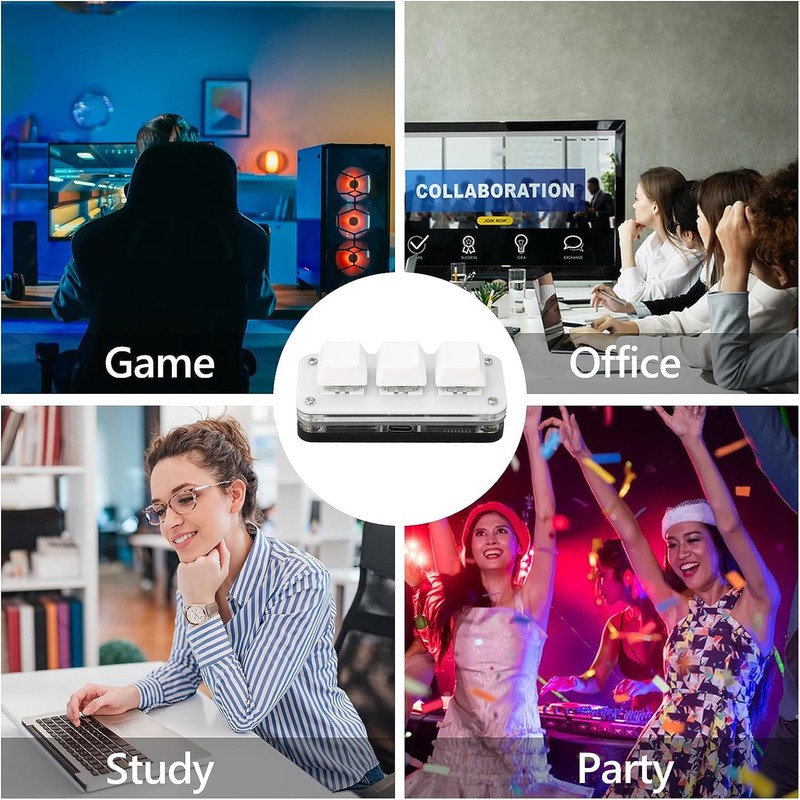 3 Key Mini Keypad USB Mechanical Gaming Programmable Macro Keyboard