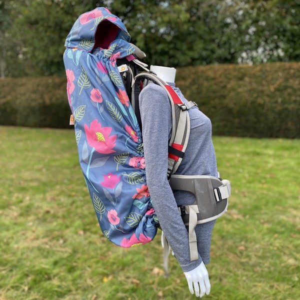 Babywearing All-Weather Waterproof Sling and Baby Carrier Cover,Rain cover with Fleece lining.Universal fitting,protection from rain and wind in all seasons,Fits front & back carriers (Floral)