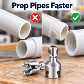 PVC Pipe Threading Tool – Internal & External Pipe Thread Cutter Compatible with Electric Drill
