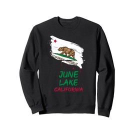 June Lake California Paint Splatter Flag Vacation Souvenir Sweatshirt