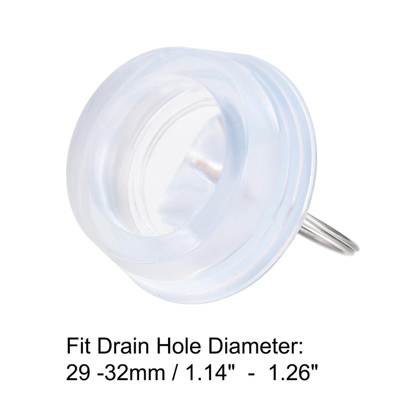 sourcing map Rubber Sink Plug, Drain Stopper Clear Blue Fit