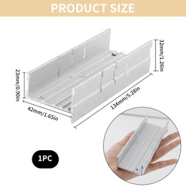 Metal Mitre Box Aluminium Mitre Block 5.3 Inch Heavy Duty Mitre Shears Accurate Cutting Guide with 3 Angles 45 90 135 Degree for Manual Saw and Handsaws Cutting Wood Moulding and Soft Metals