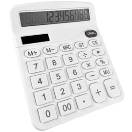 Newaner Newaner Taschenrechner, Tischrechner mit 12-Stelligem Großem LCD-Display, Mini Taschenrechner Standard Funktion für Büro, Zuhause und Schule, Tischtaschenrechner mit Großem Tasten, Weiß