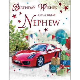 Regal Publishing Birthday Card Nephew, Car - 8 x 6 inches
