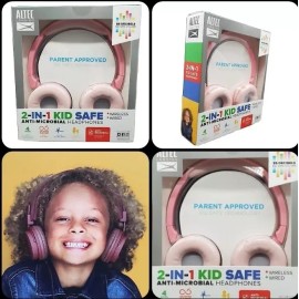 Altec Lansing Girl's Pink Headphones Wireless Listening Volume Limting Kid Safe