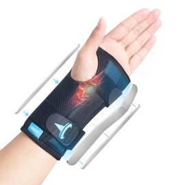 TOMUST Wrist Brace with Metal Splint Stabilizer - Breathable, Lightweight, Comfortable, Wrist Support for Carpal Tunnel Syndrome, Tendinitis, Sprain, Arthritis, Wrist Injuries and Recovery, Right, S
