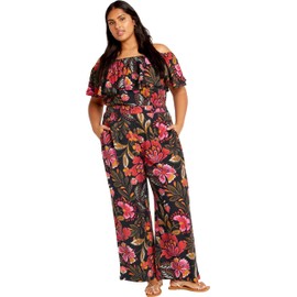 City Chic Women's Plus Size Jumpsuit - Peta Print