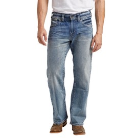 Silver Jeans Co. Men's Gordie Relaxed Fit Straight Leg Jeans, Light Wash Indigo, 31W x 30L