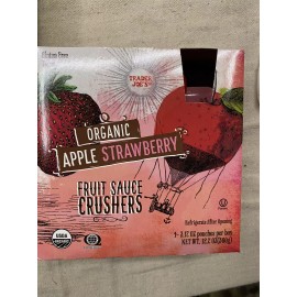 TRADER JOE'S ORGANIC APPLE STRAWBERRY FRUIT SAUCE CRUSHERS 4 - 3.17 OZ
