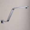16 Inch S Shape Chrome Shower Head Arm, Square Wall
