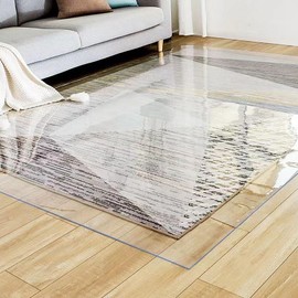 WHWM Large Clear Floor Mat 98.4" x 55.1" - Pet Flooring Protector, Clear Plastic Rug Protector, Vinyl Floor Mat - Ideal for Hardwood Floors, Home & Office Use - Waterproof and Easy to Clean