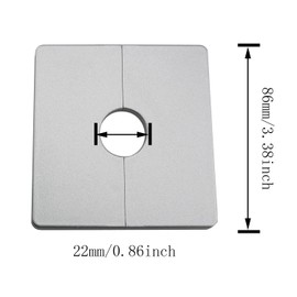 HSCGIN 2pcs ABS Plastics Square Shaped Escutcheon Plates with 22mm Diameter Hole Wall-mounted Water Pipe Cover, Silver