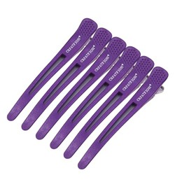 6 Pcs 4.5 Inch Plastic Spike Alligator Duck Bill Salon Clips Cosmetic Duckbill Hair Barrettes Chic Bobby Pin Clips Hair Clips for Styling Long Hair (Purple)
