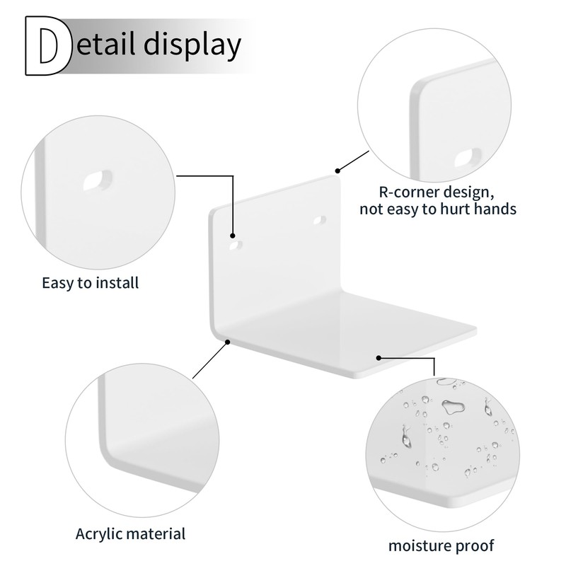 Sezanrpt 4 Inches White Small Wall Shelves Set of 2,