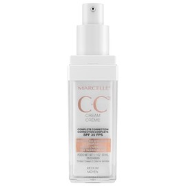 MARCELLE Marcelle CC Cream SPF 35, Medium, Complete Correction, Tinted Moisturizer, Non-Comedogenic, Perfume-Free, Paraben-Free, Oil-Free, Hypoallergenic, Cruelty-Free, 30 mL
