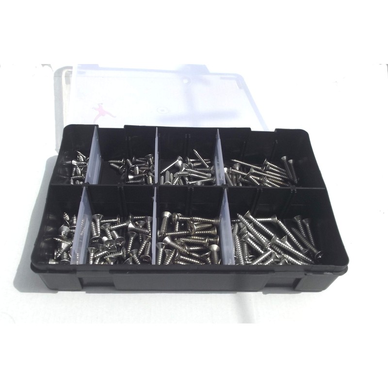 200 Assorted Countersunk Pozi Self Tapping Screws | No.8 and