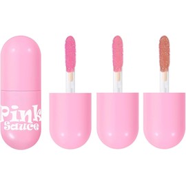 Juego de 3 pintalabios rosa con efecto espejo, resistente al agua, con pigmentos de alta calidad y sin manchas, líquido nude, brillo labial suave y rojo