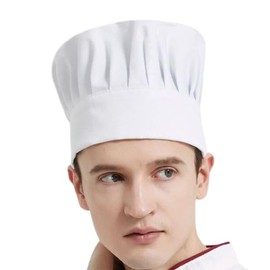 JUNNY Chef Hat, Cook Hat, Kitchen Patissier, Chef, Cook, Restaurant, Western Food, Unisex, 7.9 inches (20 cm), white