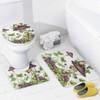 TIKRBMLB 4Pcs Garden Mushroom Frog Shower Curtain Sets Bathroom Decor,