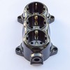 Socket fix, retro, 3-way, 16A-250V, surface-mounted, brass, thick, black, retro
