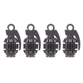 TOMALL Grenade Shape Style Tyre Valve Stem Caps, Black