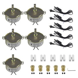 CHANCS 5PCS Synchronous Turntable Motor TYC-50 110V 5-6RPM 50/60Hz 4W AC100~127V Synchron Motor for Cup Turner,Cuptisserie Rotator 7mm Flexible Coupling Connector and 1.8M Power Cord Switch Plug