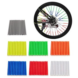 SOPINEKO 84Pcs Spoke Reflectors Wheel Decoration Warning Spoke Skin Covers Trim Wrap Cover Pipe for Night Cycling Riding Motocross Pit Dirt Bike Motorcycle (Colorful)