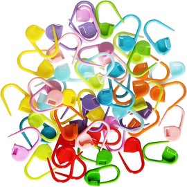 ZXUY 100 Pieces Stitch Markers with 16 Pieces Plastic Colourful Large Eye Craft Knitting Needles,Colorful Crochet Stitch Markers for Knitting Stitch Locking Clips for DIY Sewing Handmade Crafts