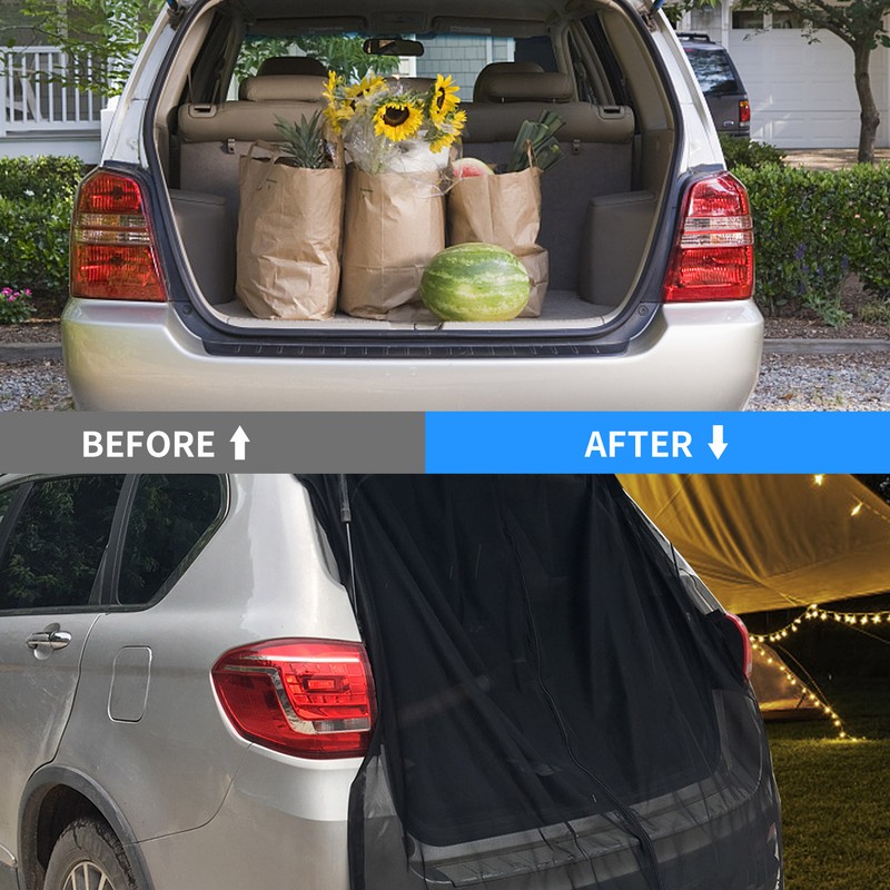 Car Tailgate Net Breathable Mesh Net Camping Accessories Privacy Protection