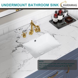 16 Inch Undermount Bathroom Sink Small Rectangle Undermount Sink White Ceramic Under Counter Bathroom Sinks with Overflow (15.70"x11.69")