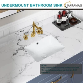 16 Inch Undermount Bathroom Sink Small Rectangle Undermount Sink White Ceramic Under Counter Bathroom Sinks with Overflow (15.70"x11.69")