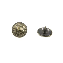 Coshar 100Pcs Antique Upholstery Nails 0.63" Daisy Round Head Thumb Tack Push Pins Decorative Furniture Tack (16x13mm) - Bronze
