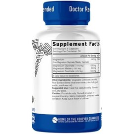Natures Fusions- Nutri Triple Magnesio Complejo 440mg Glicinato de Magnesio, Malato y Taurinato 100 Quelado para