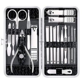 Yougai 18PCS Stainless Steel Nail Clippers Set Manicure Pedicure Kit